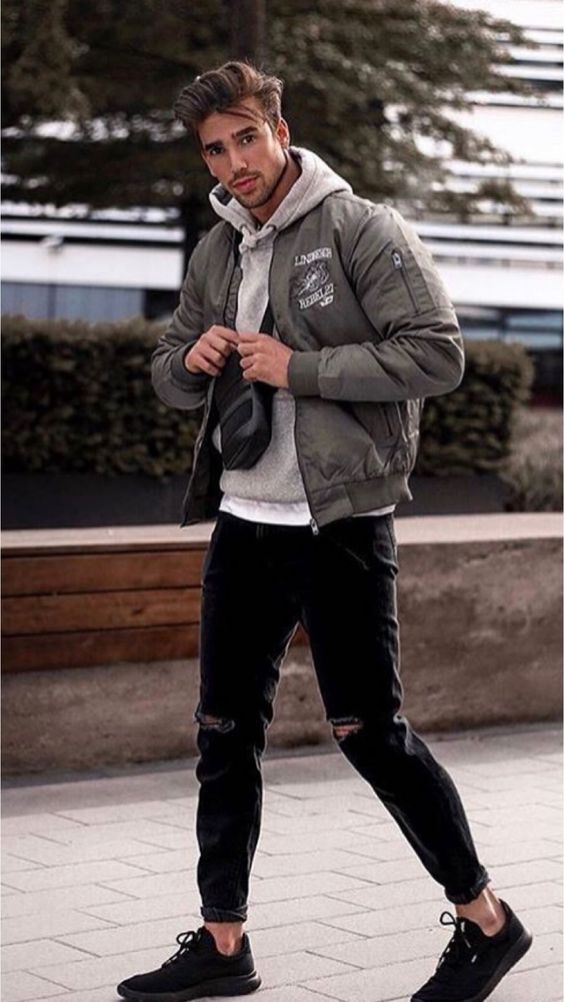 Grey Jackets And Coat, Birthday Fashion Ideas With Black Jeans, Street ...