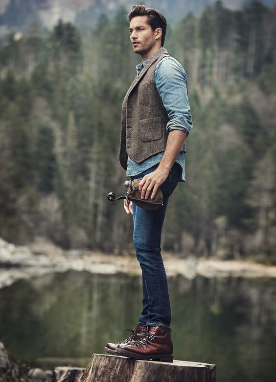 Style outfit rugged men's style, men's clothing