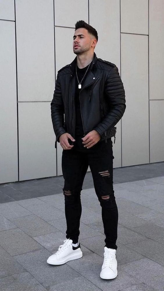 Black Biker Jacket, Birthday Fashion Tips With Black Jeans, Standing: 