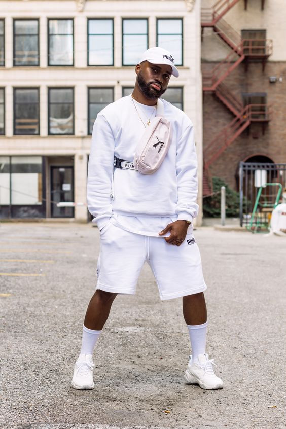 White Sweatshirt, All White Outfit Designs With White Casual Trouser, Shoe: 