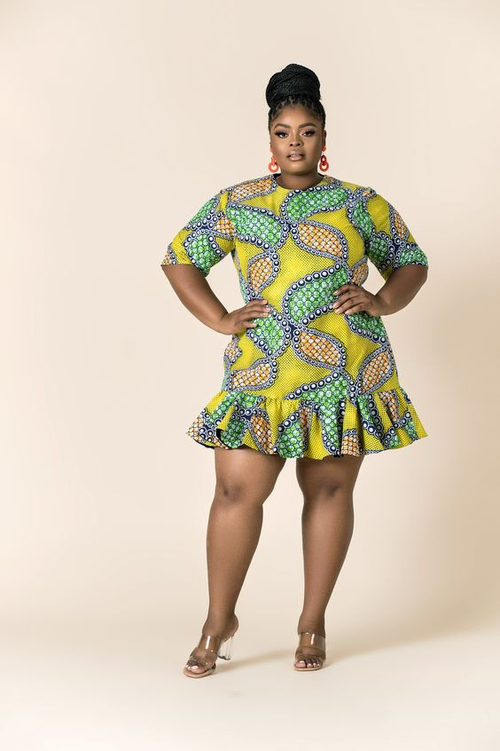 Ankara styles for big tummy, ankara short gown styles for plus size | Day dress,  fashion design,  plus size dress: 