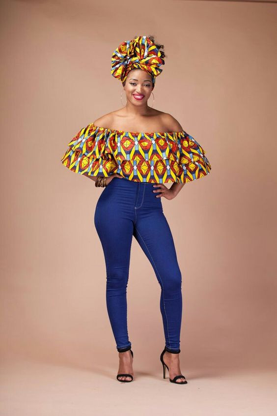 Ankara blouses, outfit ideas fashion model, african wax prints | Crop top,  fashion model,  fashion design: 