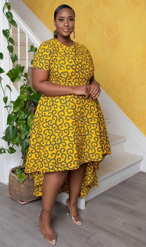 Ankara for plus size ladies, outfit inspo with cocktail dress, gown, day dress, formal wear, one-piece garment | Aso ebi,  day dress,  formal wear: 