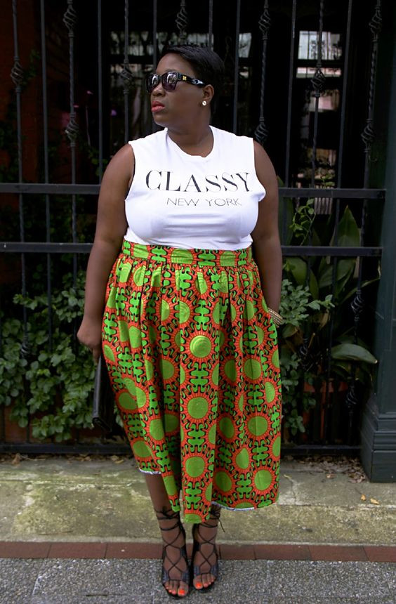 Ankara styles for big tummy, look inspiration skirt | Fashion design: 