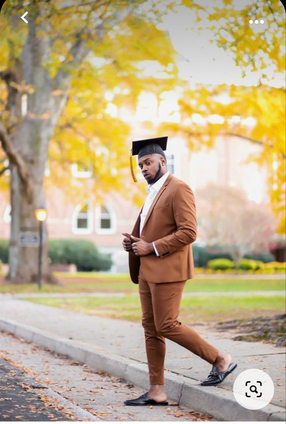 Wondering how to rock a brown suit for graduation? Here's your guide to looking great!: photograph  