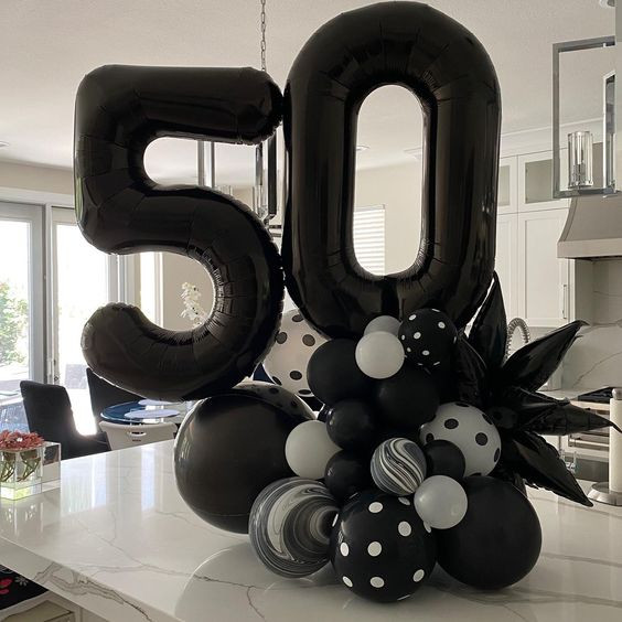 Like celebrating in style with a touch of nostalgia!: balloon number design,  https://balloonzest.co.uk/,  50th birthday balloons,  decoraciones de papel,  automotive tire,  Flower Bouquet,  mylar balloon,  balloon ideas,  party blitz  