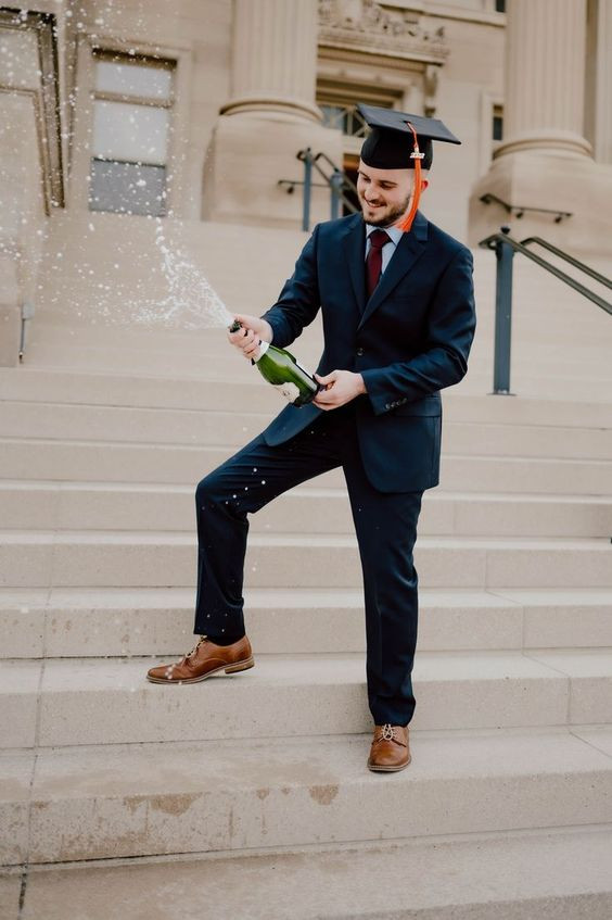 Celebrate in style by popping the cork while wearing your best Blue Outfit for graduation!: shoe,  renta de vestidos y trajes leah’s,  White-Collar Worker,  fernando's tuxedo,  Electric blue,  Formal wear  
