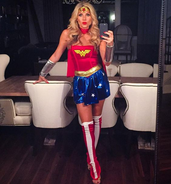 In That Costume, She's Every Bit the Sexy Superwoman: james neal girlfriend,  national hockey league,  vegas golden knights,  nashville predators,  cbs sports network,  ice hockey,  nfl on fox,  james neal,  Black hair,  high heels  