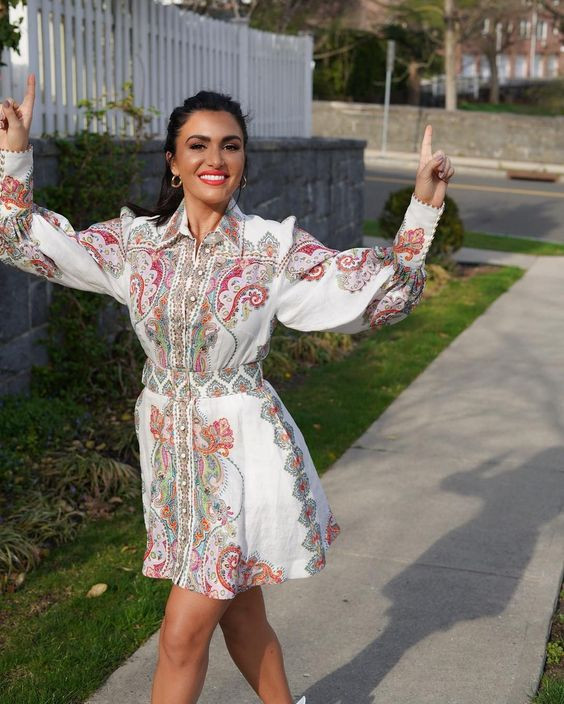 Her floral dress with embroidery? It's like screaming hotness, seriously!: one-piece garment,  See-Through Clothing,  One-Piece Swimsuit,  molly qerim,  First Take  