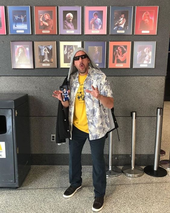 Vacation Mode: adam sandler vans,  luggage and bags,  van andel arena,  picture frame,  fashion icon,  adam sandler,  kathy bart  